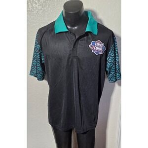 BDA NCAA Final Four 2022 New Orleans Mens Large Polo Shirt Black Teal Basketball